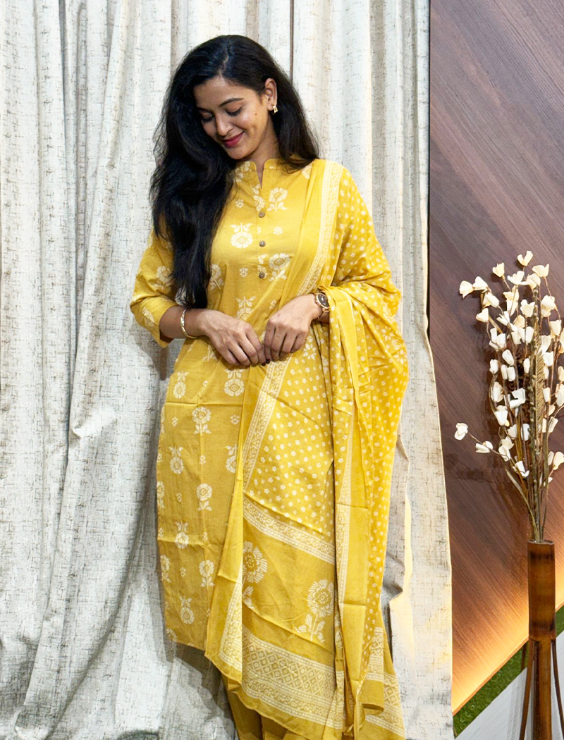 7441 - Cotton Kurti 3PCS Set
