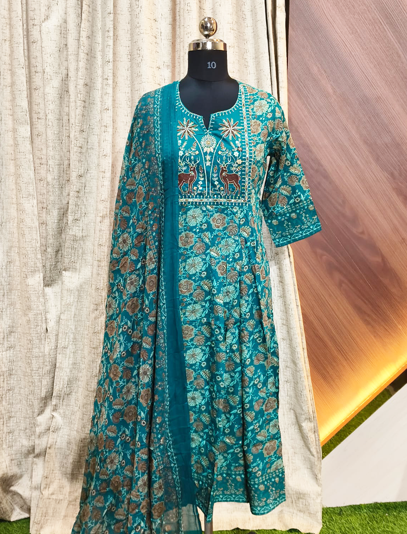 7849 -  Anarkali kurtis with duppatta