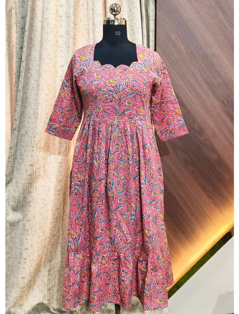 7873 -  Kantha Cotton Frock