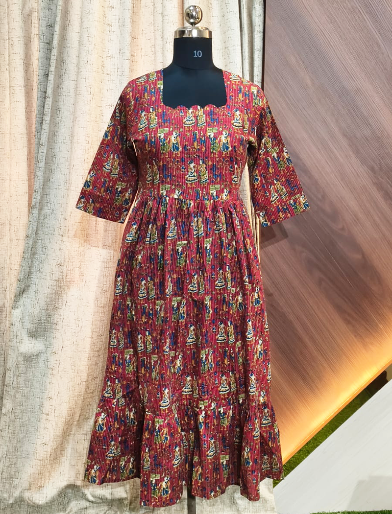 7876 -  Kantha Cotton Frock