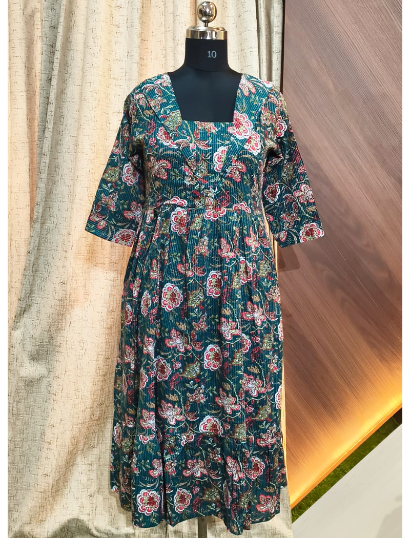 7877 -  Kantha Cotton Frock
