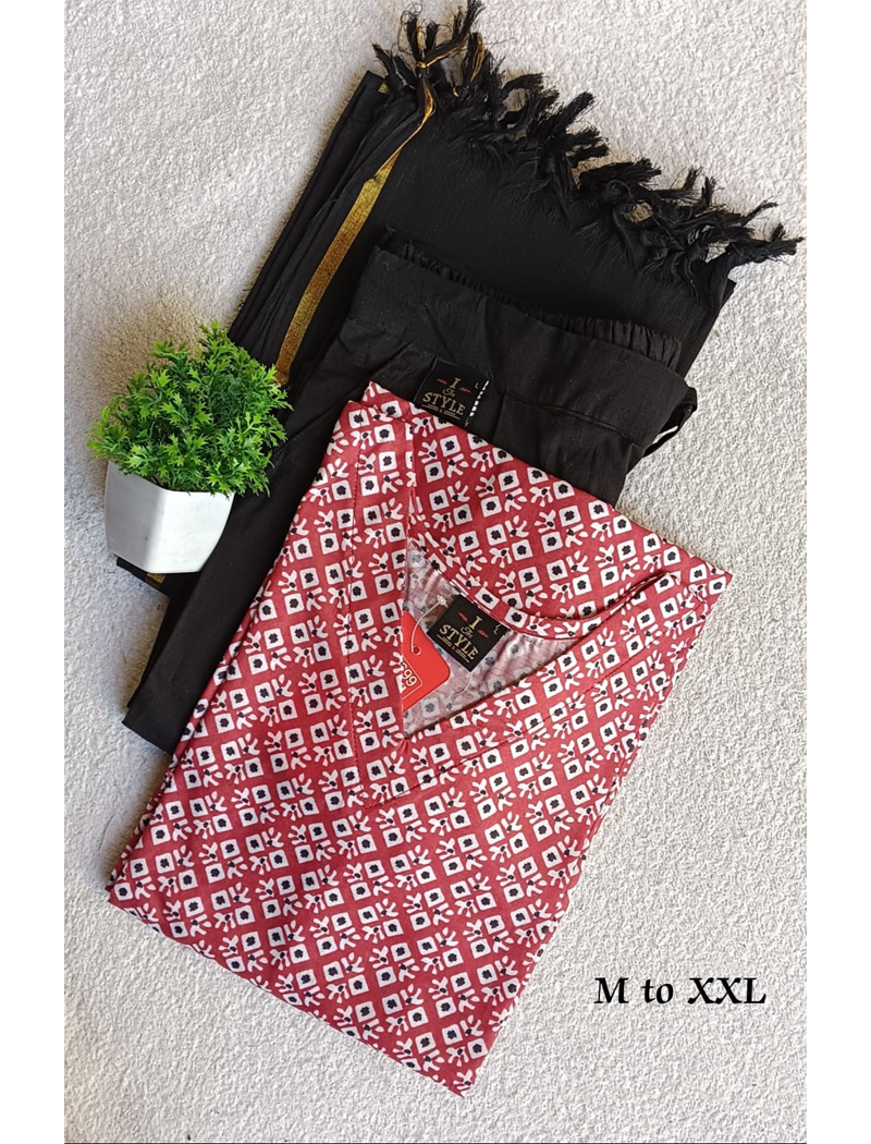 3176 - Cotton Kurti Set 3PC
