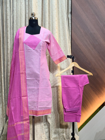 9736 - Kurti with pant and Duppatta ( Mangalagiri )
