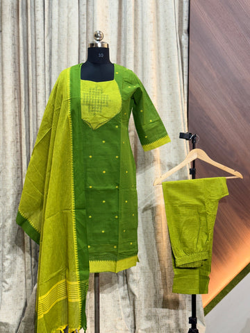9733 - Kurti with pant and Duppatta ( Mangalagiri )