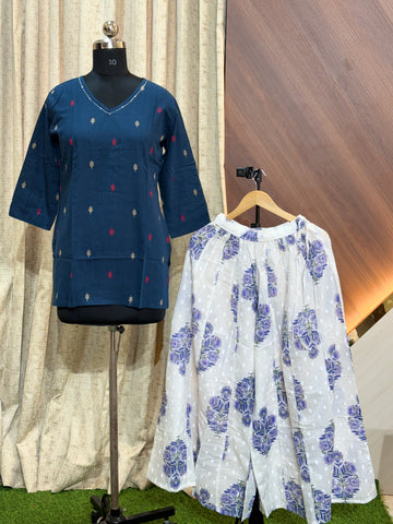 B535 - Elephant Palazzo with Short Kurti