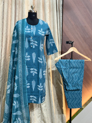 B649  - Cotton 3pc Kurta Set