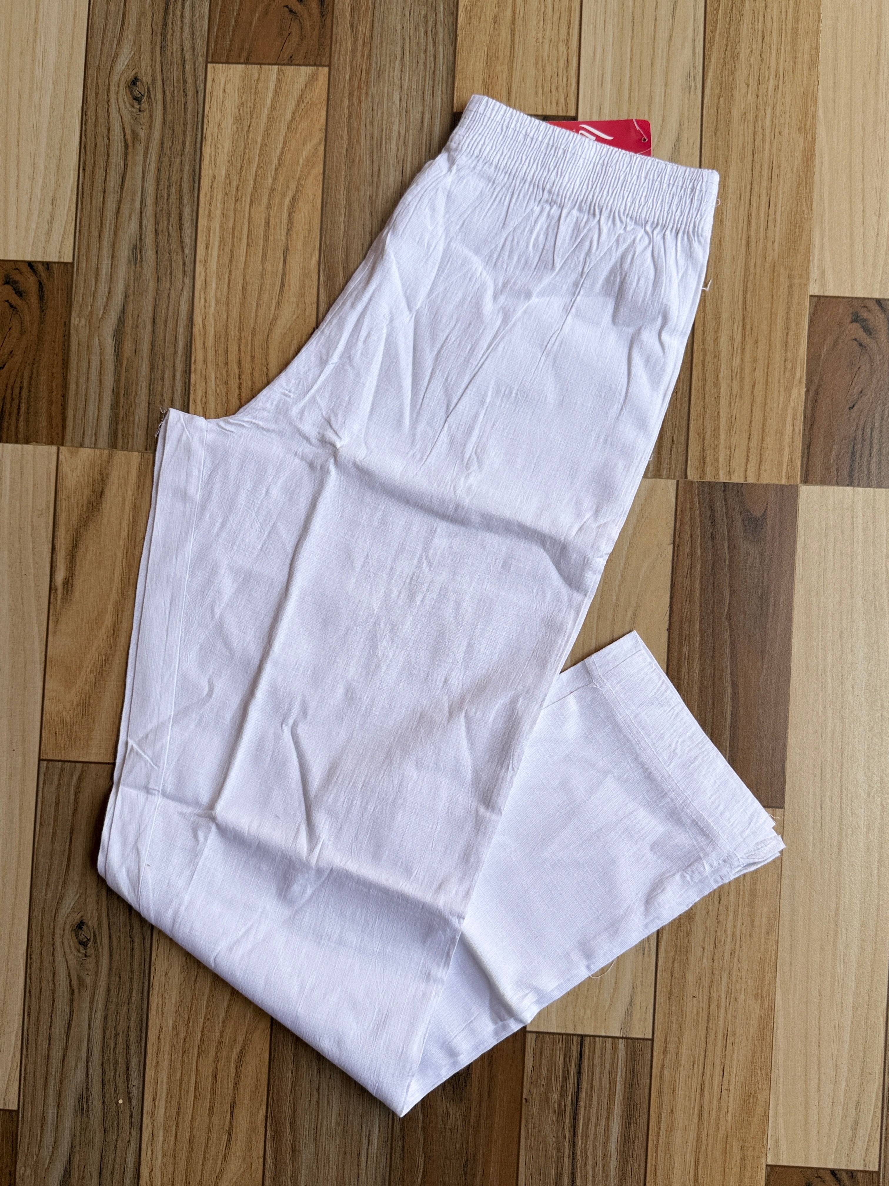 A342 - Cotton Lycra pants (White )