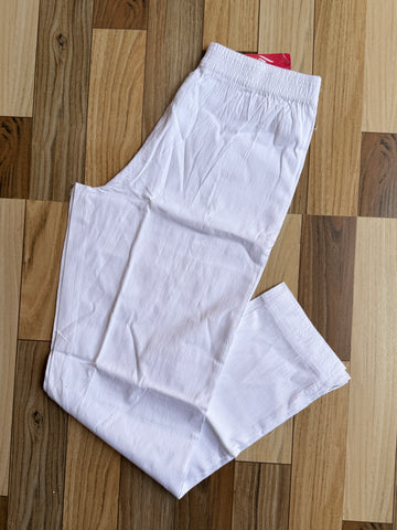 A342 - Cotton Lycra pants (White )