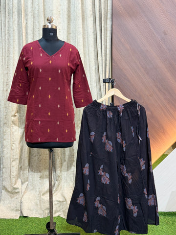 B533 - Elephant Palazzo with Short Kurti