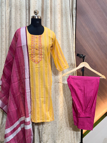 8560 - Cotton 3pc Kurta Set