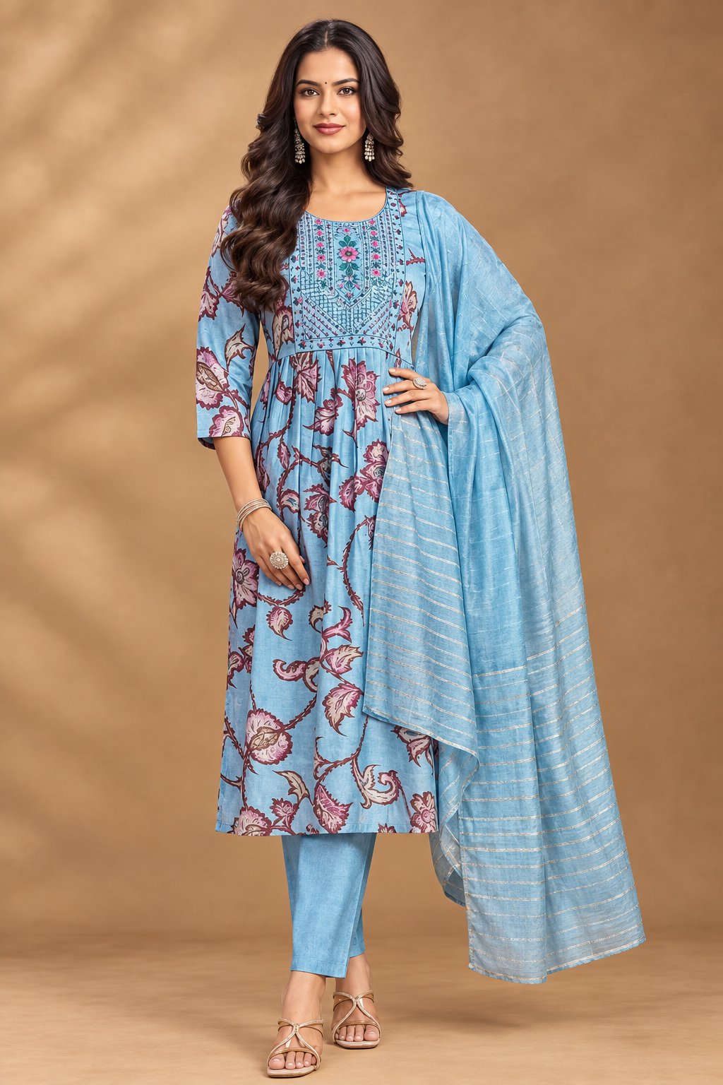 B618 - Kurti with Pant and Dupatta