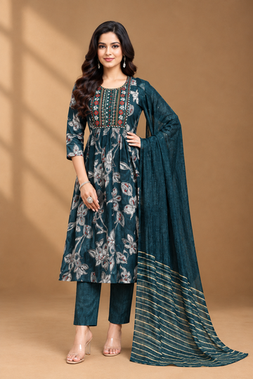 B613  - Kurti with Pant and Dupatta