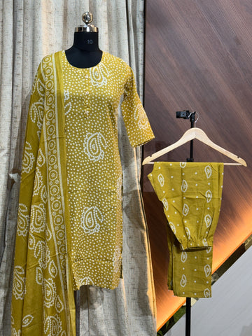 B654  - Cotton 3pc Kurta Set