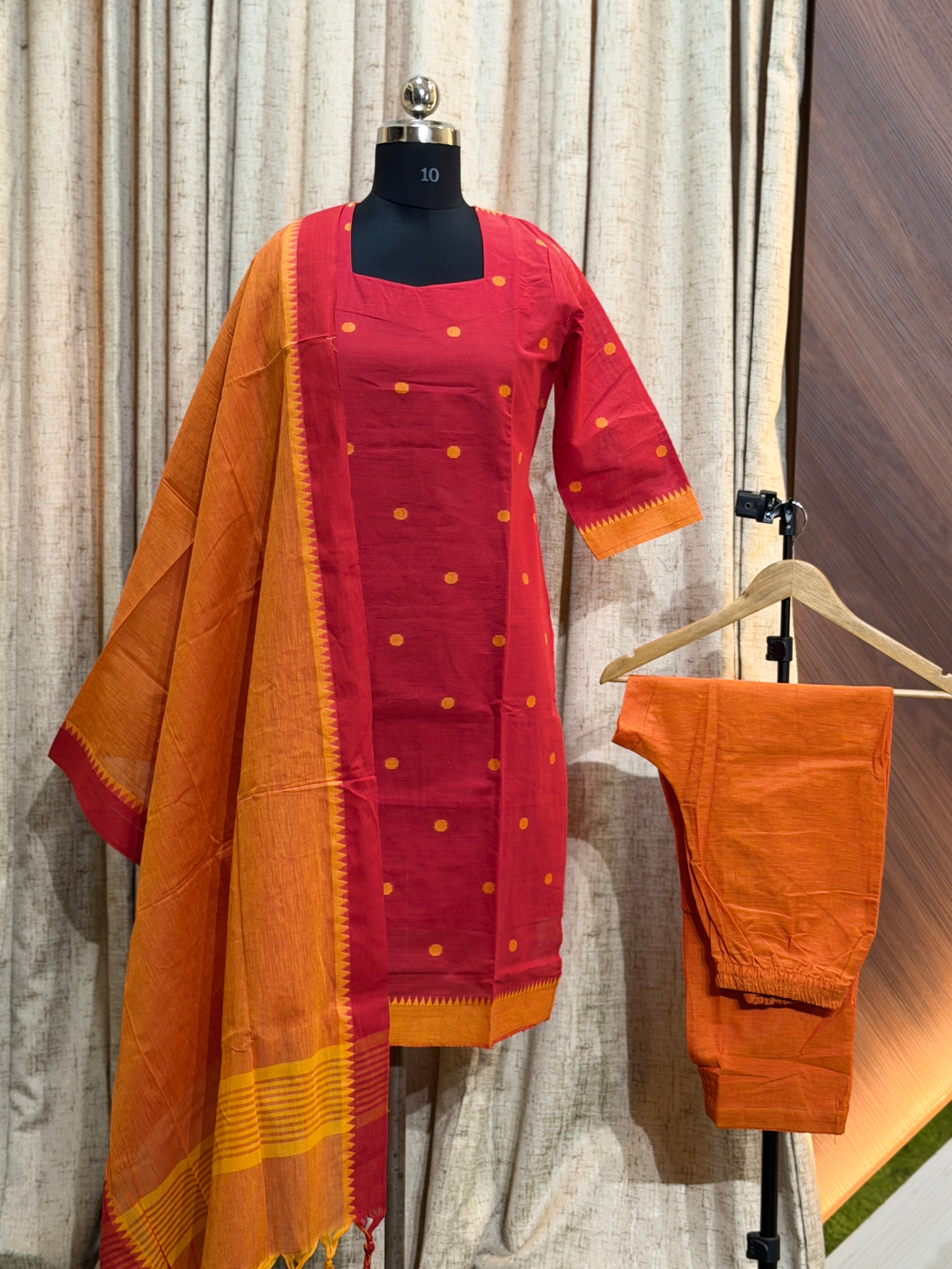 9775 - Kurti with pant and Duppatta ( Mangalagiri )