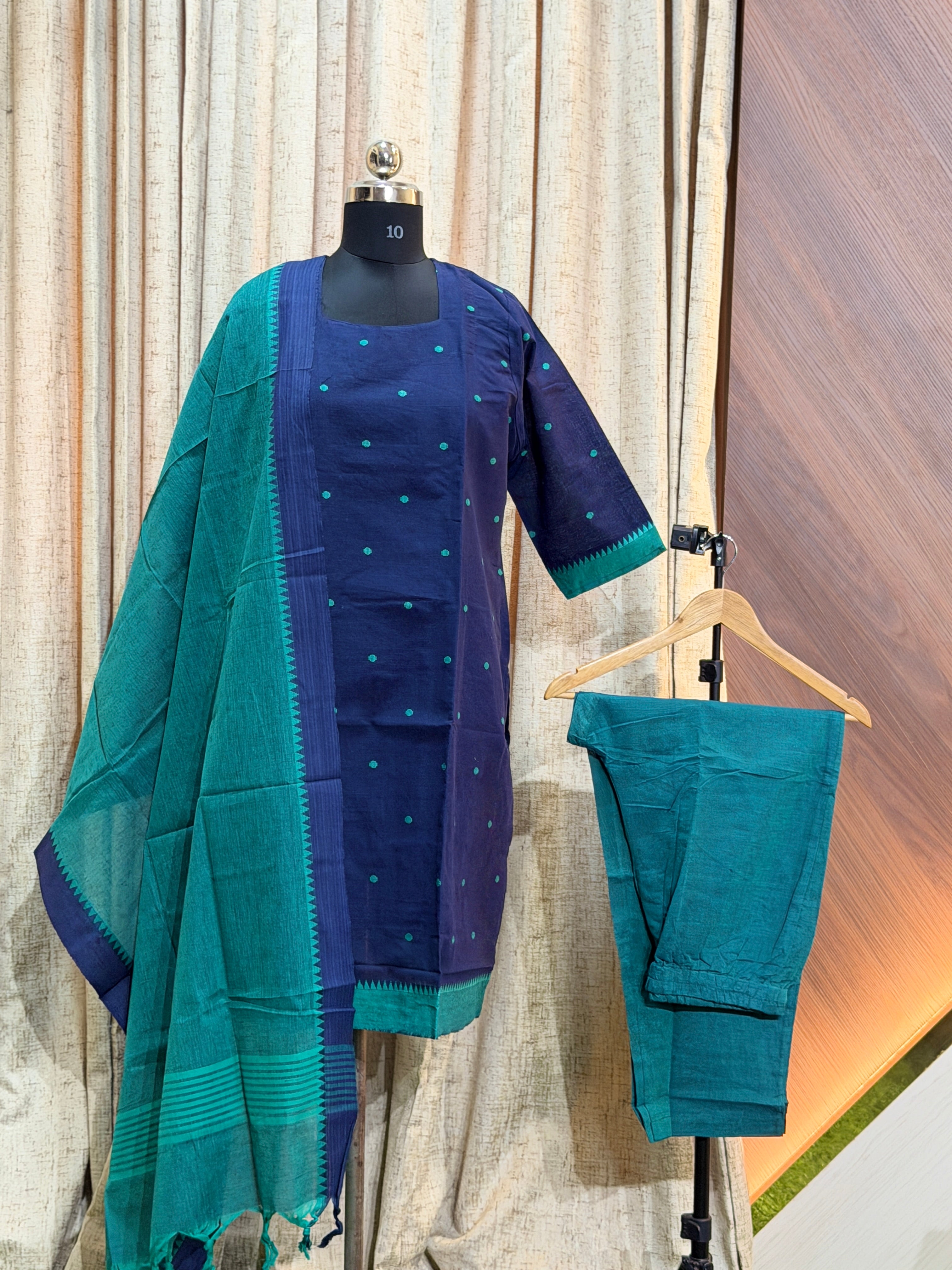 9779 - Kurti with pant and Duppatta ( Mangalagiri )