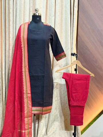 9773  - Kurti with pant and Duppatta ( Mangalagiri )