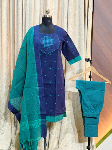 9774 - Kurti with pant and Duppatta ( Mangalagiri )