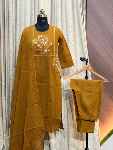 9554  - Cotton 3pc Kurta Set