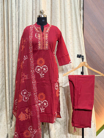 9550  - Cotton 3pc Kurta Set