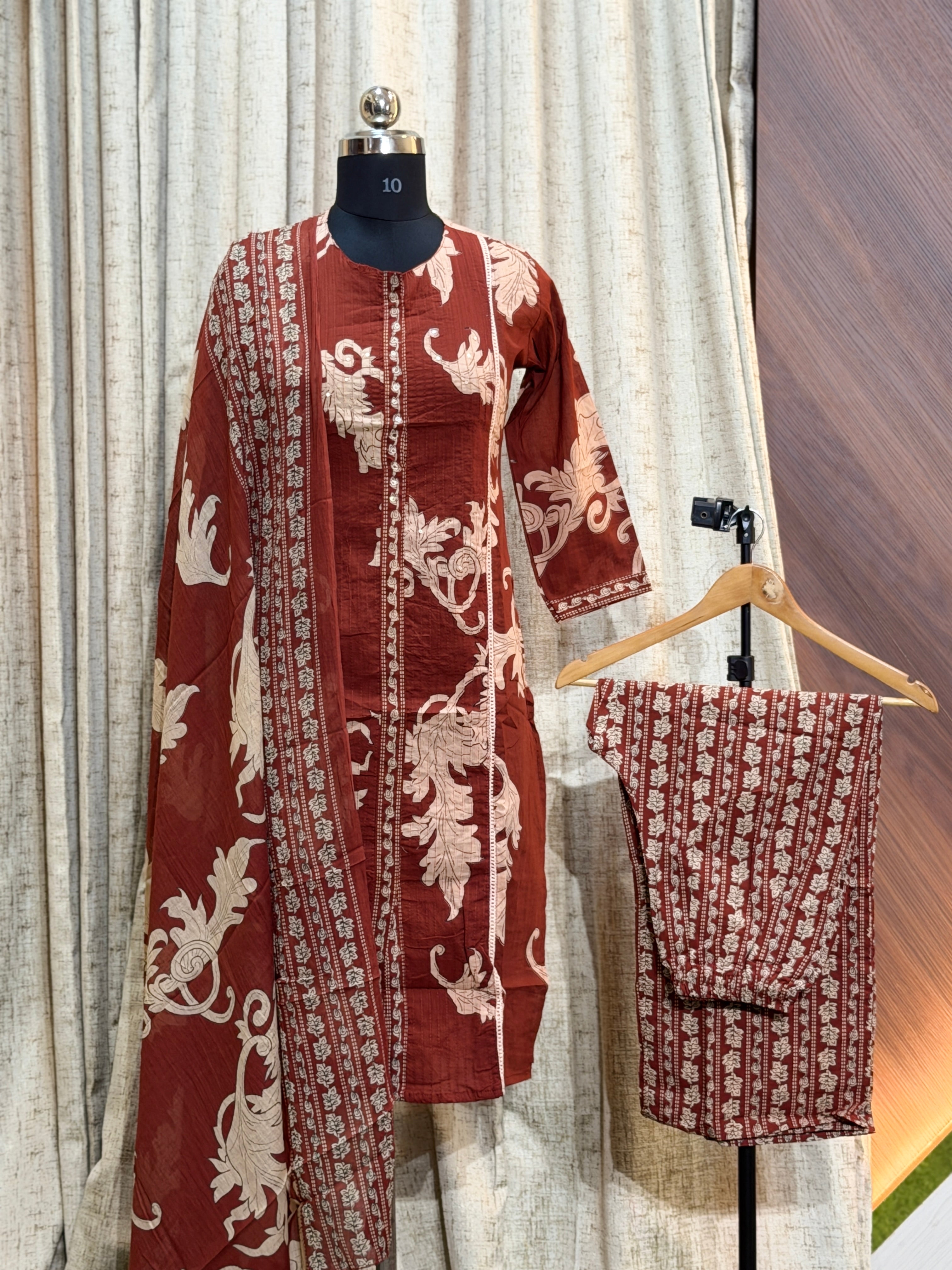 9547  - Cotton 3pc Kurta Set