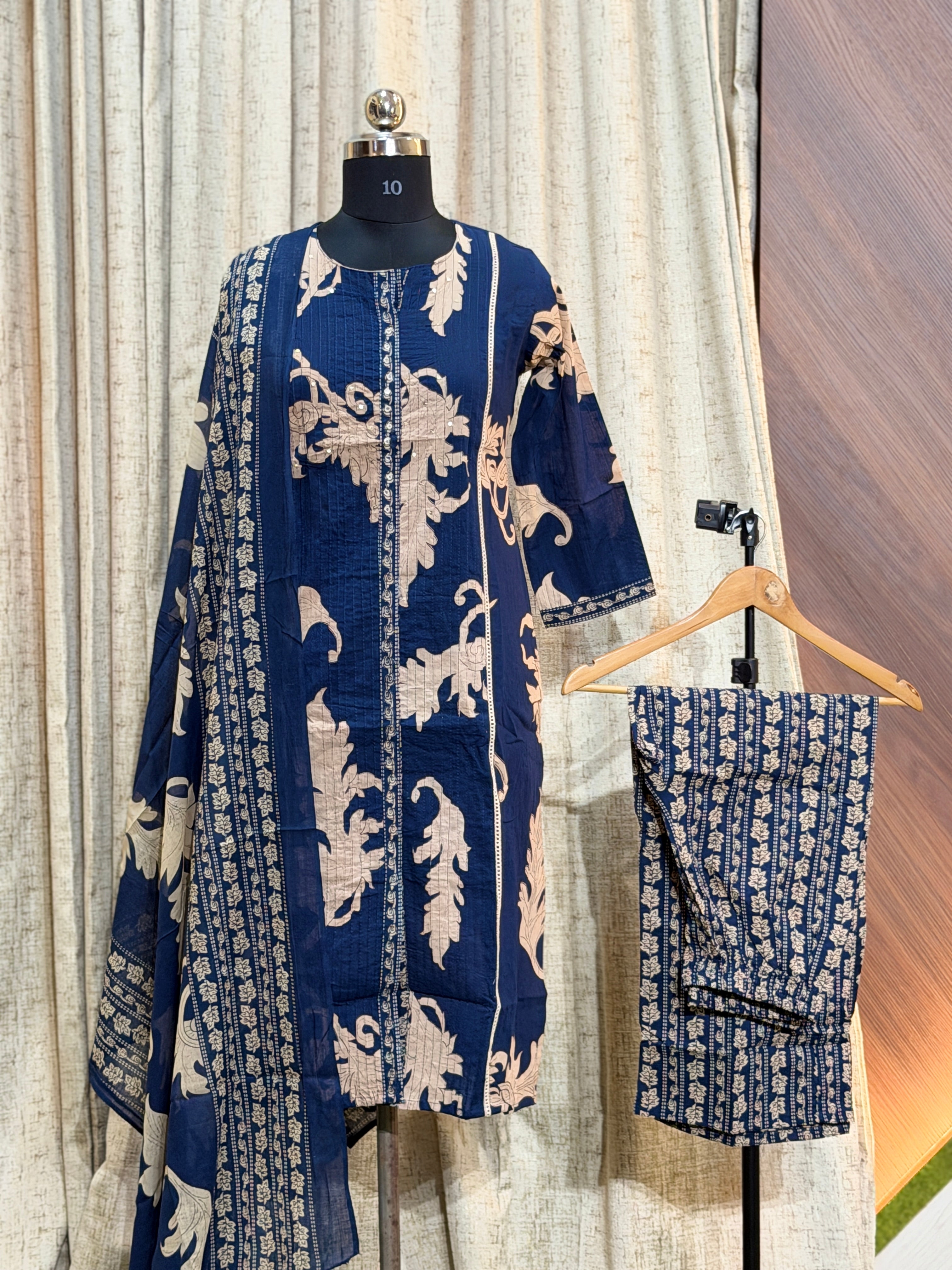 9546  - Cotton 3pc Kurta Set