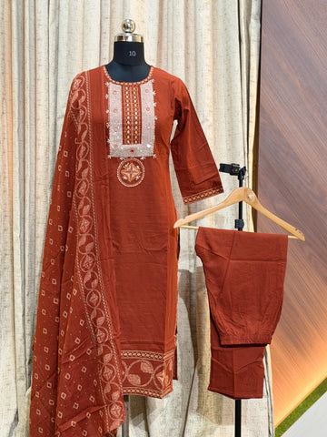 9570  - Cotton 3pc Kurta Set