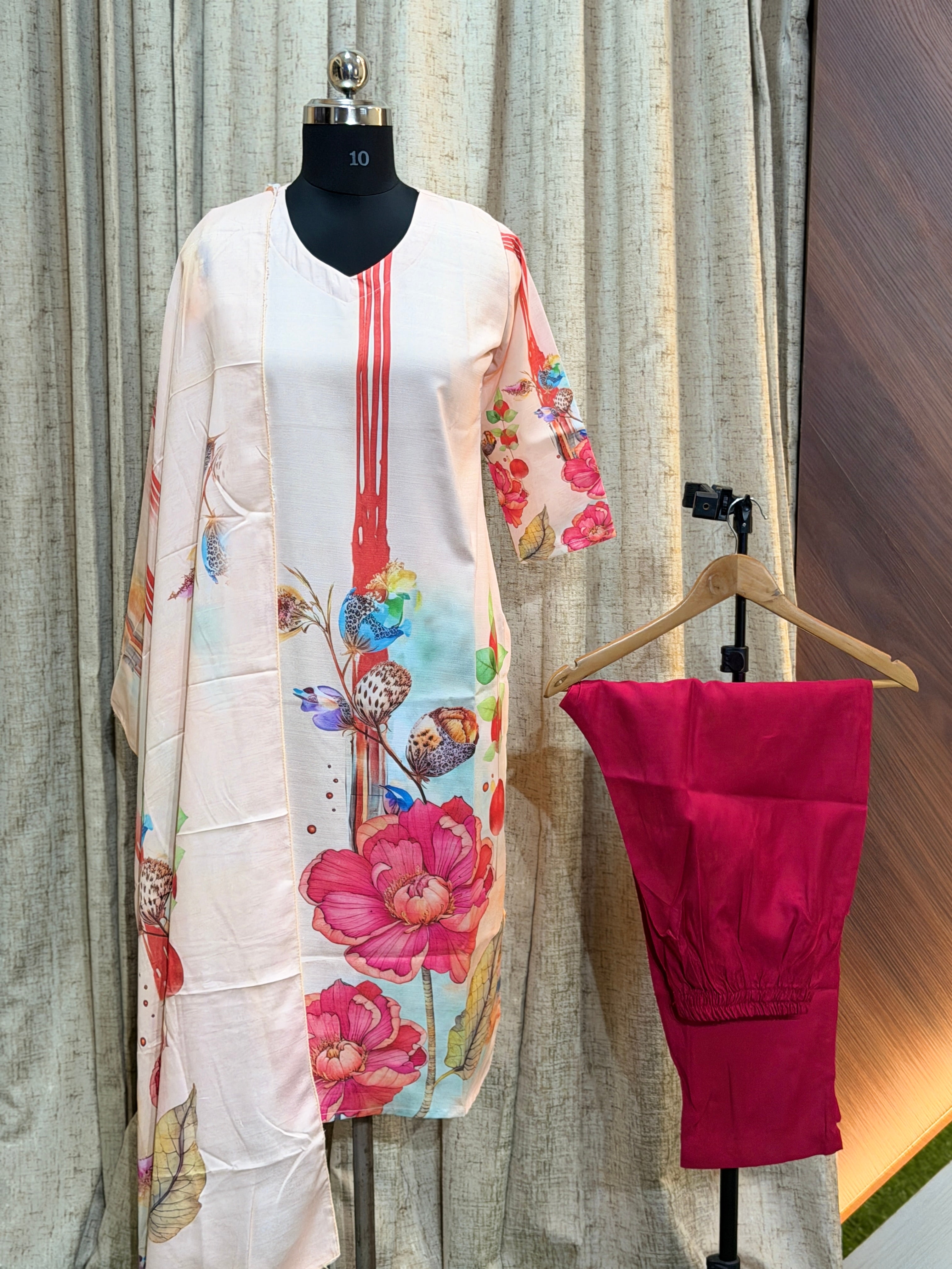 9598  - Cotton 3pc Kurta Set