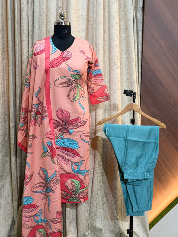 9599  - Cotton 3pc Kurta Set