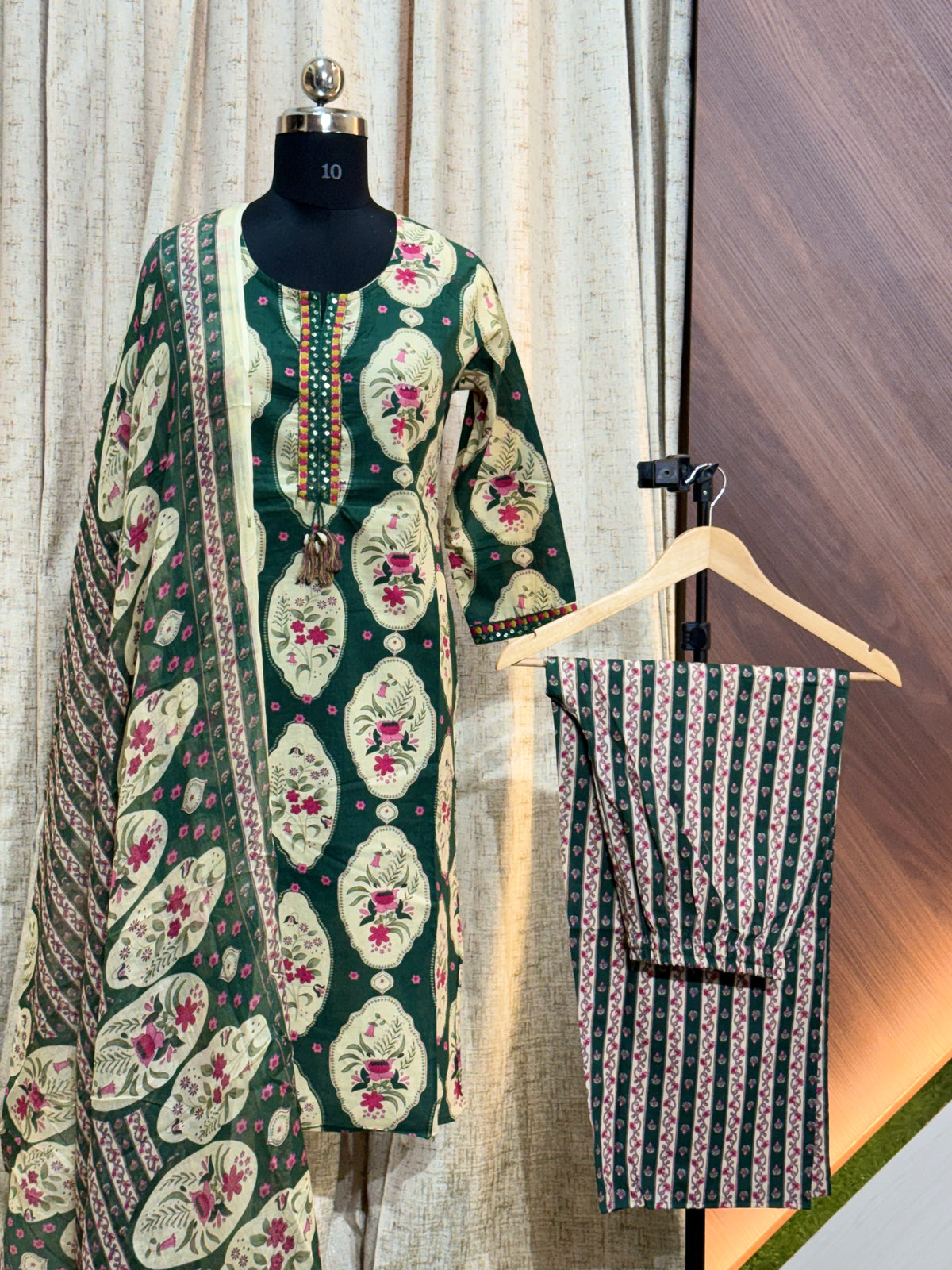 B368  - Cotton Kurti with Pant and Dupatta
