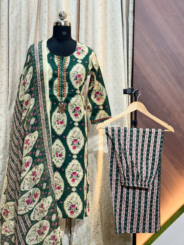 B368  - Cotton Kurti with Pant and Dupatta