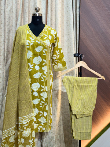 B369  - Cotton Kurti with Pant and Dupatta