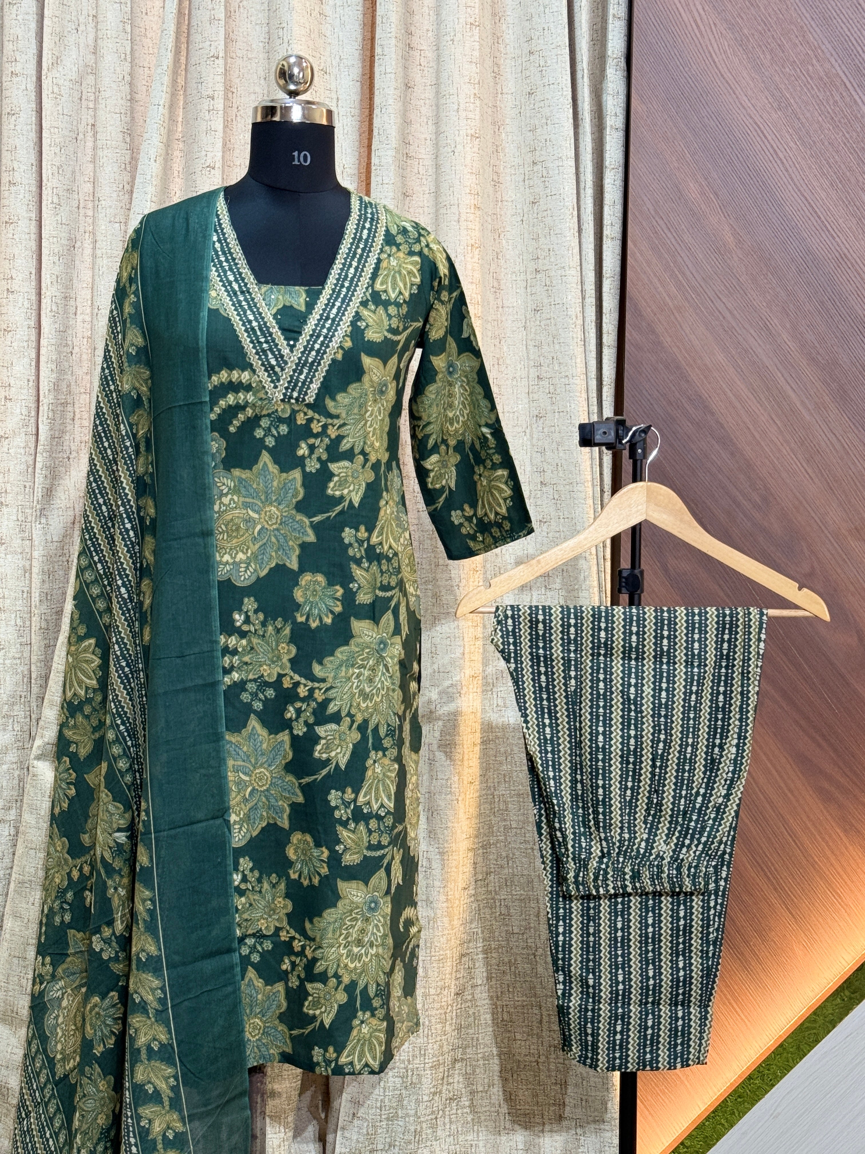 B370  - Cotton Kurti with Pant and Dupatta