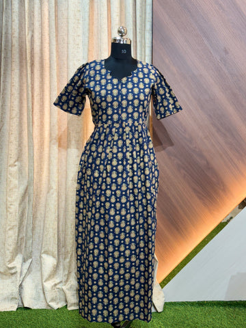 B584 - Frock Style Nighty Feeding with Center Zip