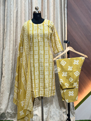 8257  - Cotton 3pc Kurta Set