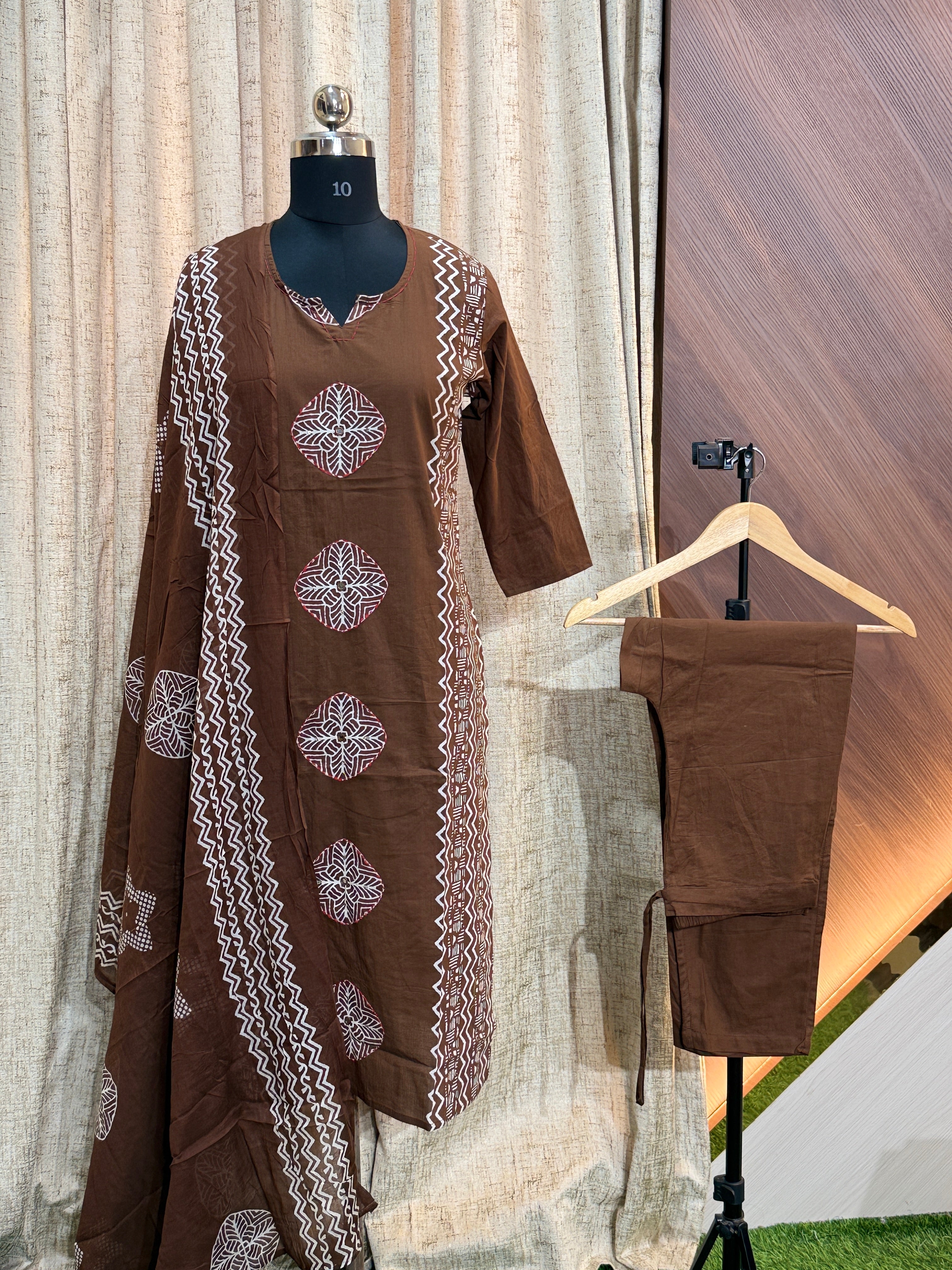8644  - Cotton 3pc Kurta Set