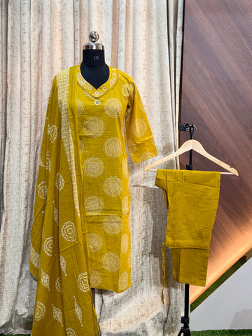8646  - Cotton 3pc Kurta Set
