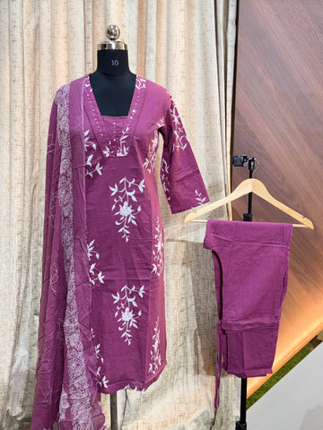 8647  - Cotton 3pc Kurta Set