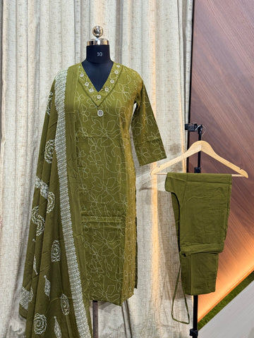8653  - Cotton 3pc Kurta Set