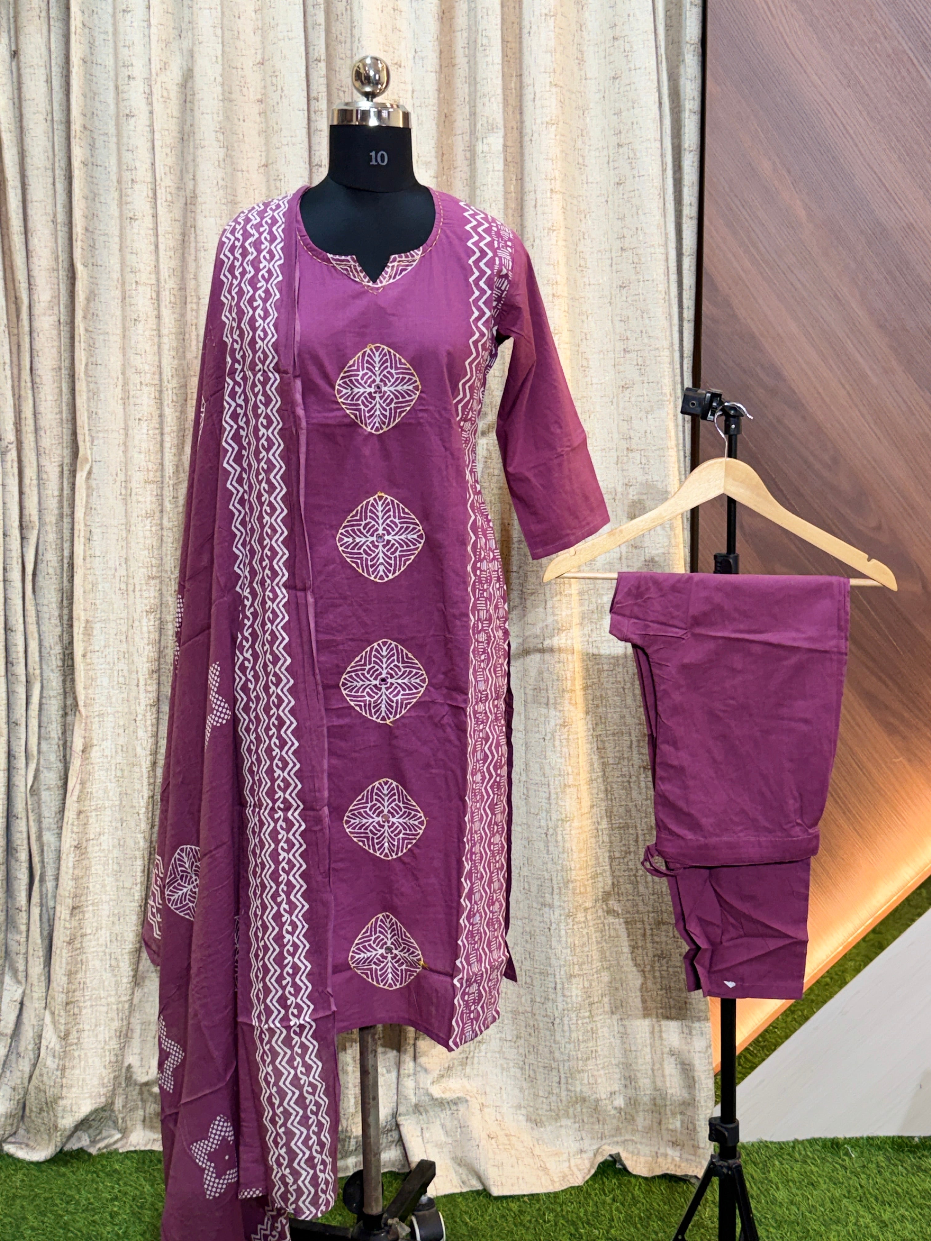8665 - Cotton 3pc Kurta Set