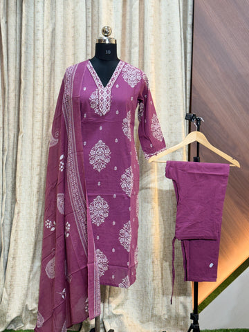 8669 - Cotton 3pc Kurta Set