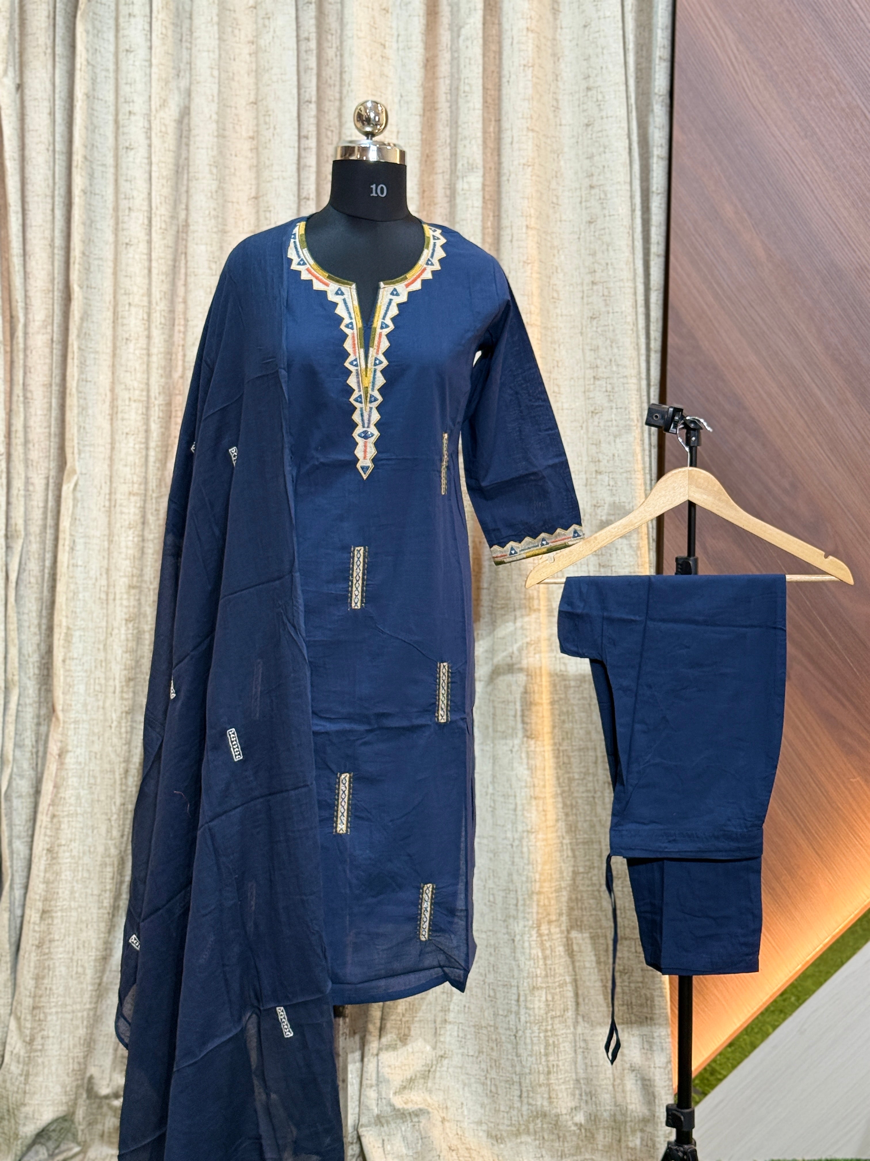 8673 - Cotton 3pc Kurta Set