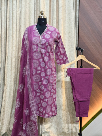 8683 - Cotton 3pc Kurta Set