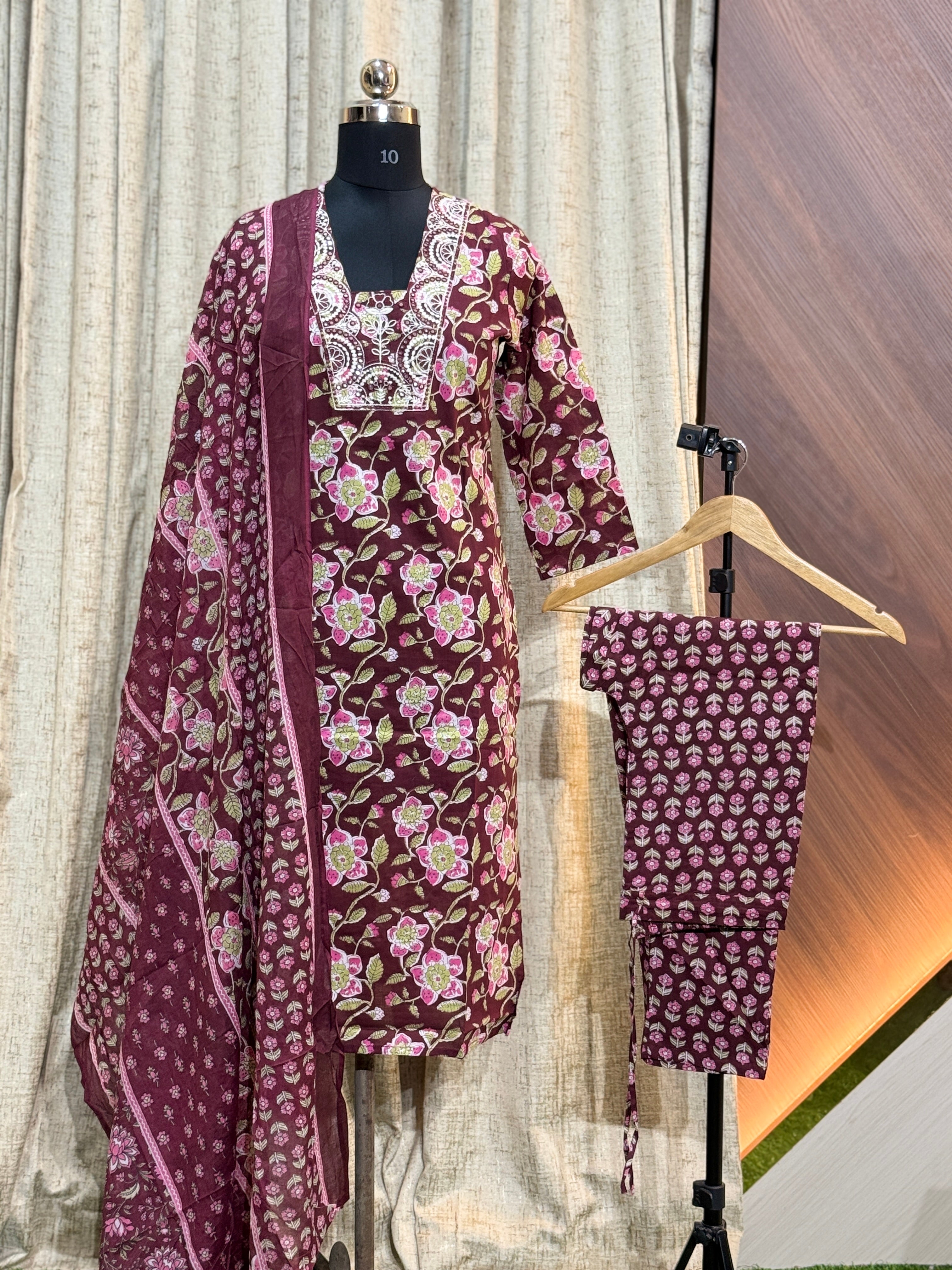8739 - Cotton 3pc Kurta Set