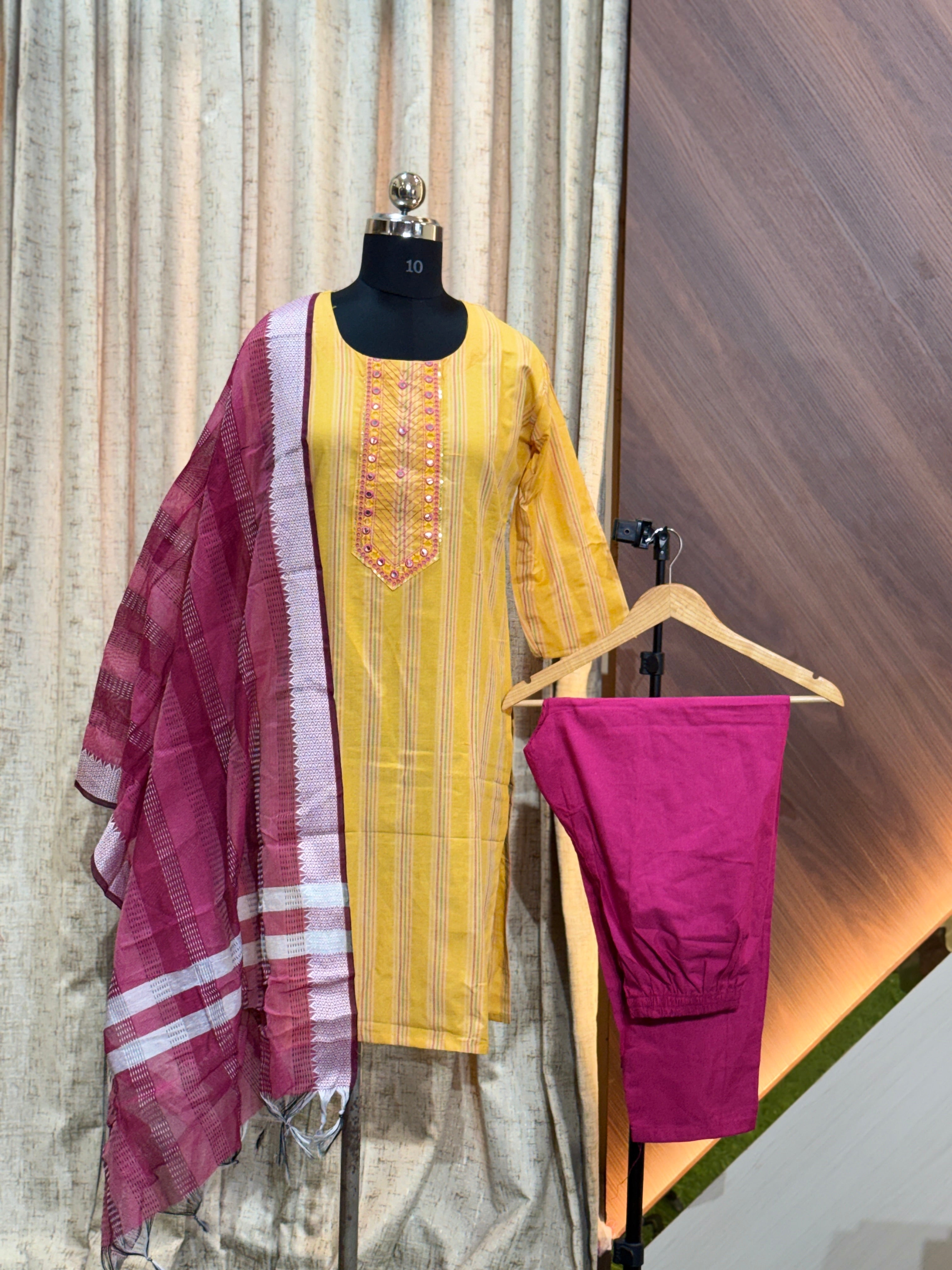 8837 - Cotton 3pc Kurta Set