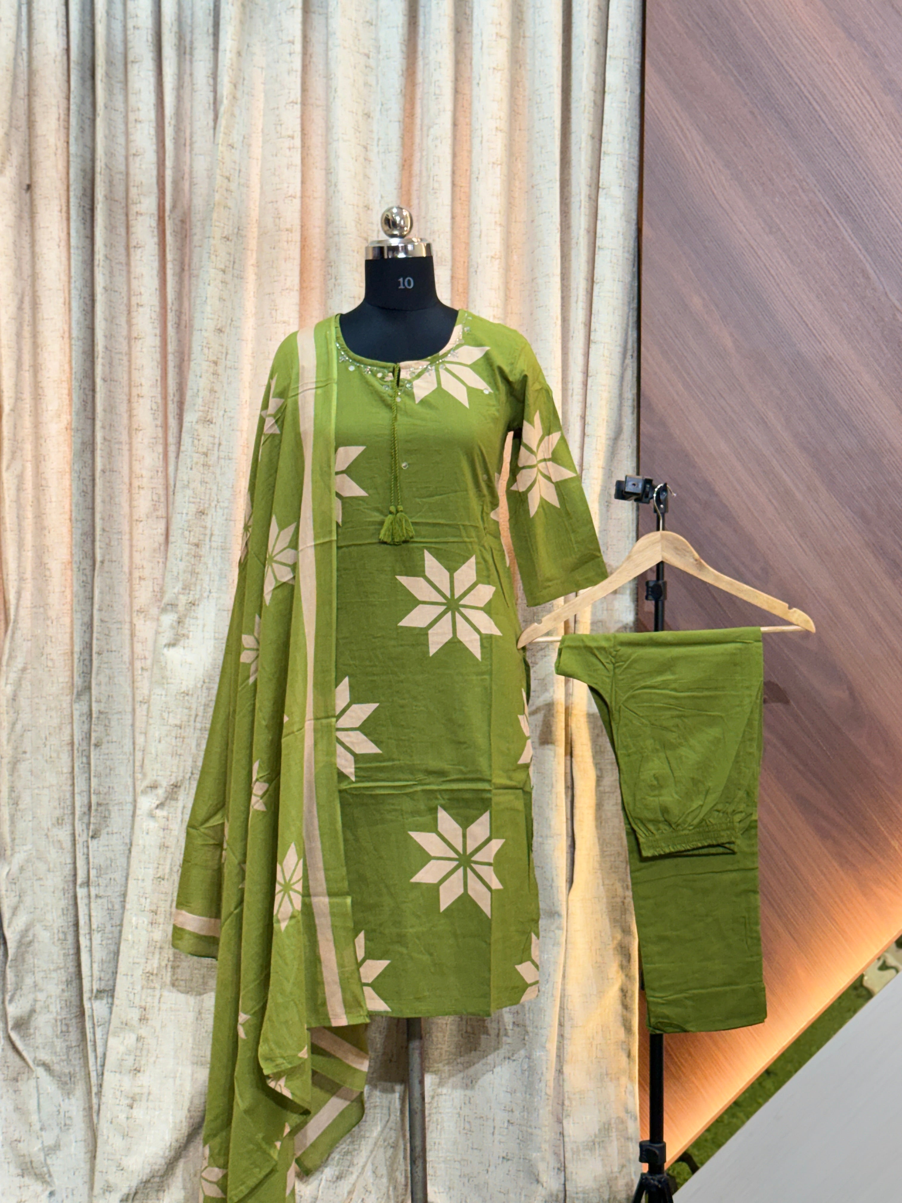 9019 - Cotton 3pc Kurta Set