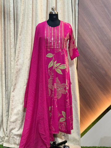 9027 -  Anarkali kurtis with duppatta