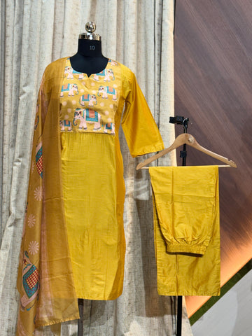 9147 - Kurti with pant and Duppatta