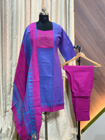 9187 - Kurti with pant and Duppatta ( Mangalagiri )