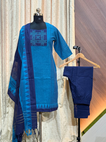 9186 - Kurti with pant and Duppatta ( Mangalagiri )