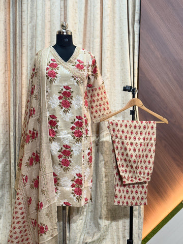 9255 - Straight cut Kurti with Pant and Duppatta